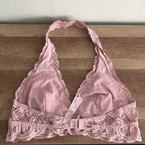 Victoria’s Secret PINK Blush Pink Lace Halter Neck Bralette Size Large - Picture 4 of 6